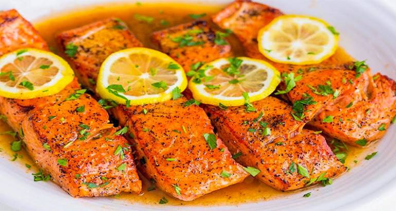 PAN-FRIED HONEY LEMON SALMON