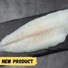 Frozen flounder fillet with flaky flesh and a slightly firm texture, perfectly preserved for freshness