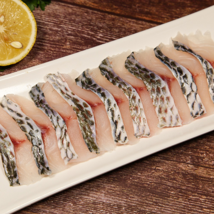 Conveniently sealed package of frozen tilapia slices, ready for quick meal preparation