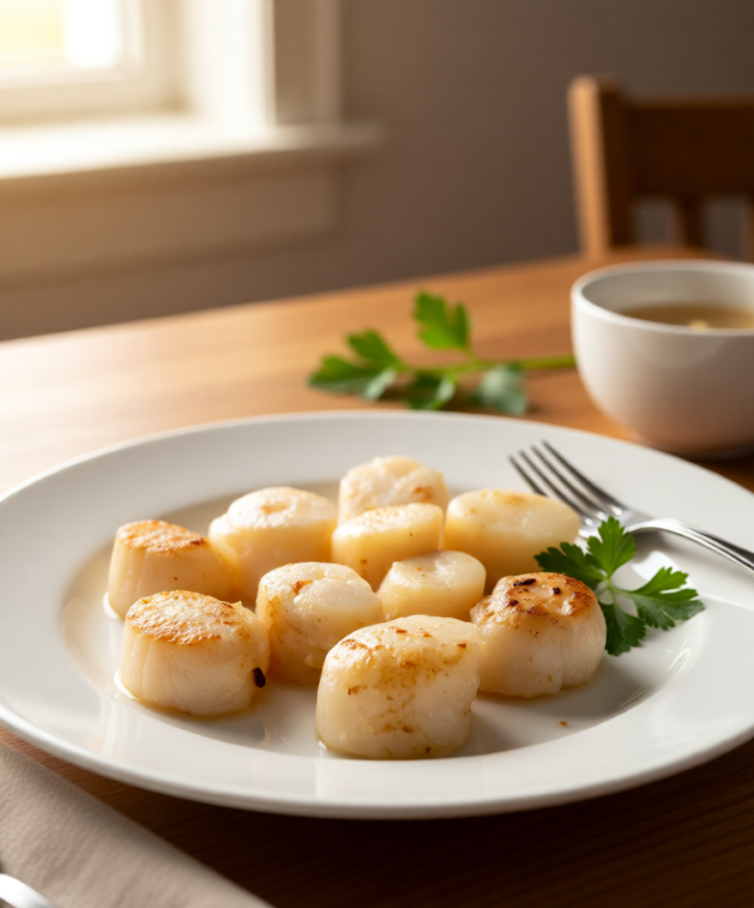 succulent scallop ideal for searing, grilling, baking with butter, or stir-frying
